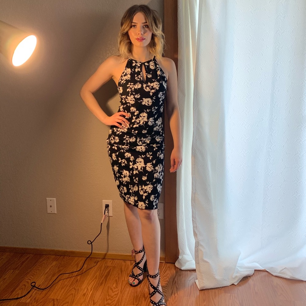 Black floral dress